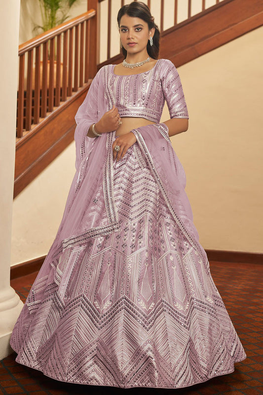 Pink Colour Silk Embroidery Lehenga Choli VSLC1150093