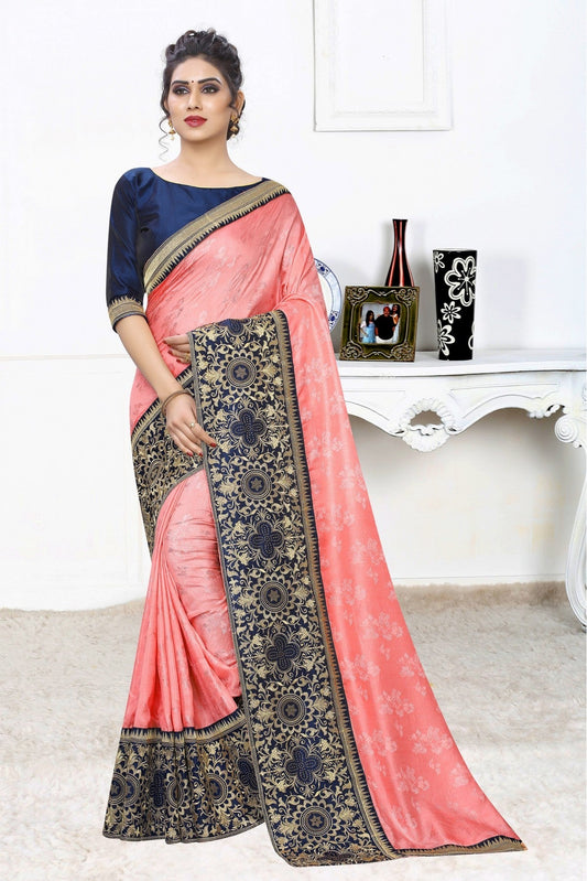 Pink Colour Silk Jacqaurd Embroidery Saree VSSD1120831