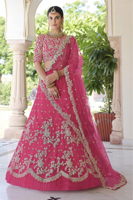 Pink Colour Soft Net Sequins Work Lehenga Choli VSLC1080579