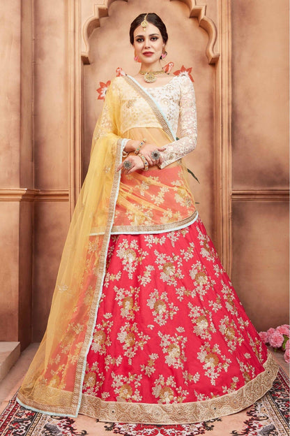Pink Colour Taffeta Silk Sequins Work Lehenga Choli VSLC1080443