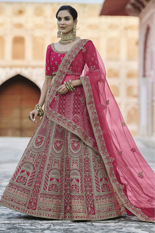 Pink Colour Velvet Hand Work Lehenga Choli VSLC1080111