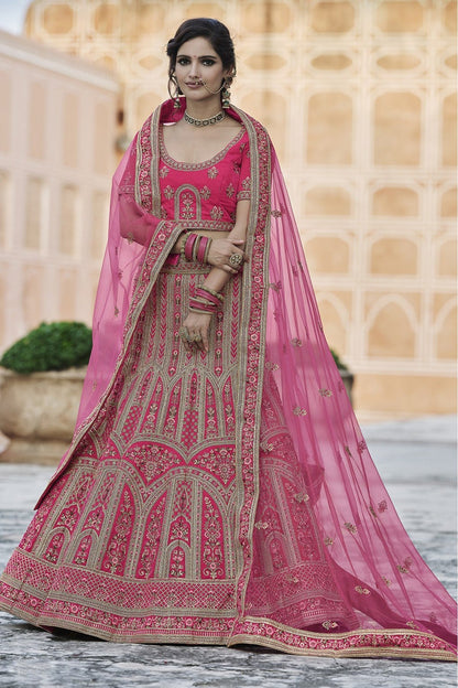 Pink Colour Velvet Hand Work Lehenga Choli VSLC1080113