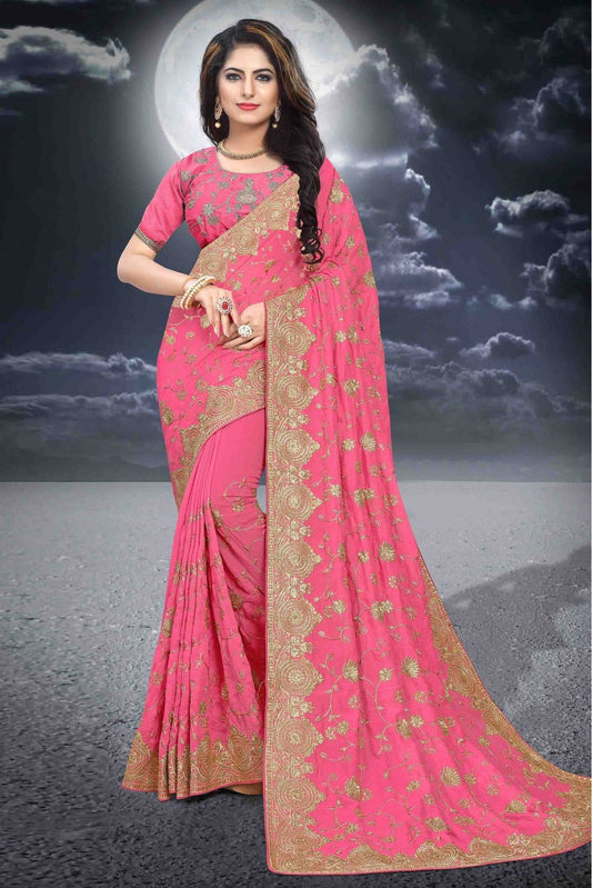 Pink Colour Vichitra Silk Designer Saree VSSD1090088