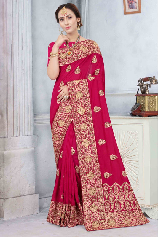 Pink Colour Vichitra Silk Designer Saree VSSD1090175