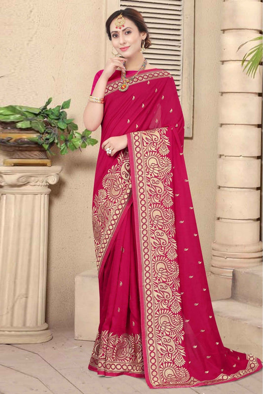 Pink Colour Vichitra Silk Designer Saree VSSD1120678