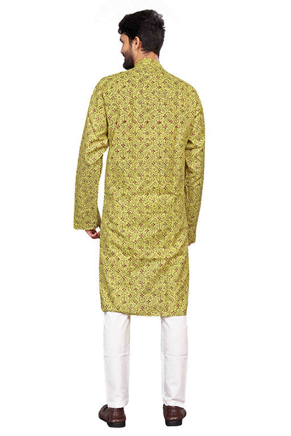 Pista Green Colour Kurta Pajama In Cotton VSKP1210190