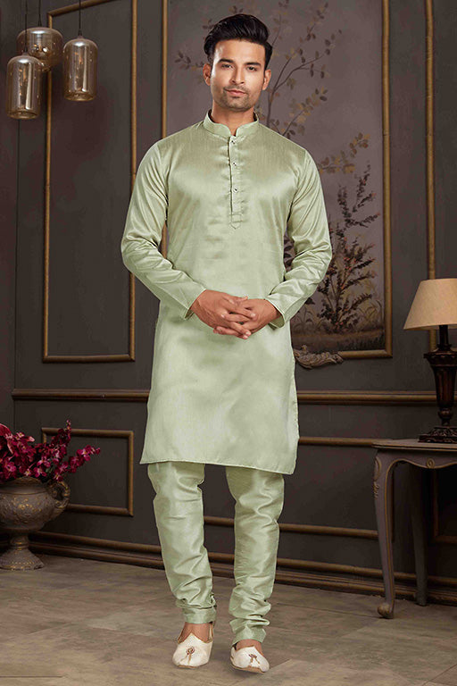Pista Green Colour Kurta Pajama In Silk Mastani VSKP1210160