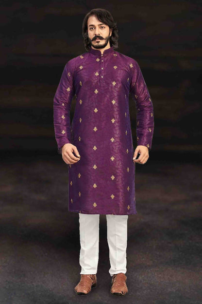 Purple Colour Kurta Pajama In Art Silk VSKP1210009