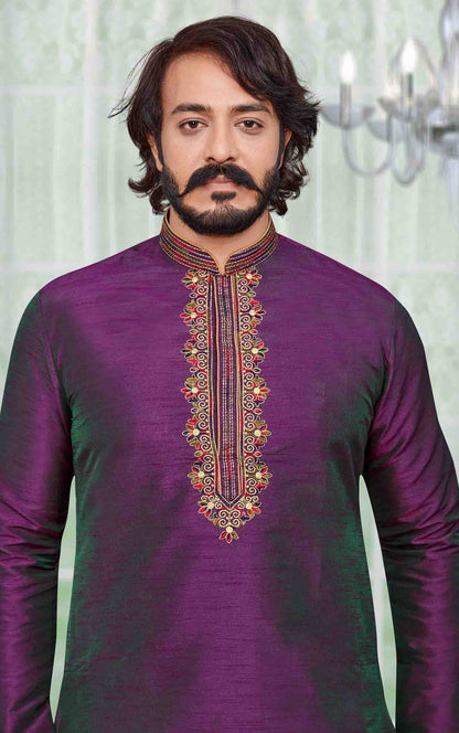 Purple Colour Kurta Pajama In Art Silk VSKP1210104