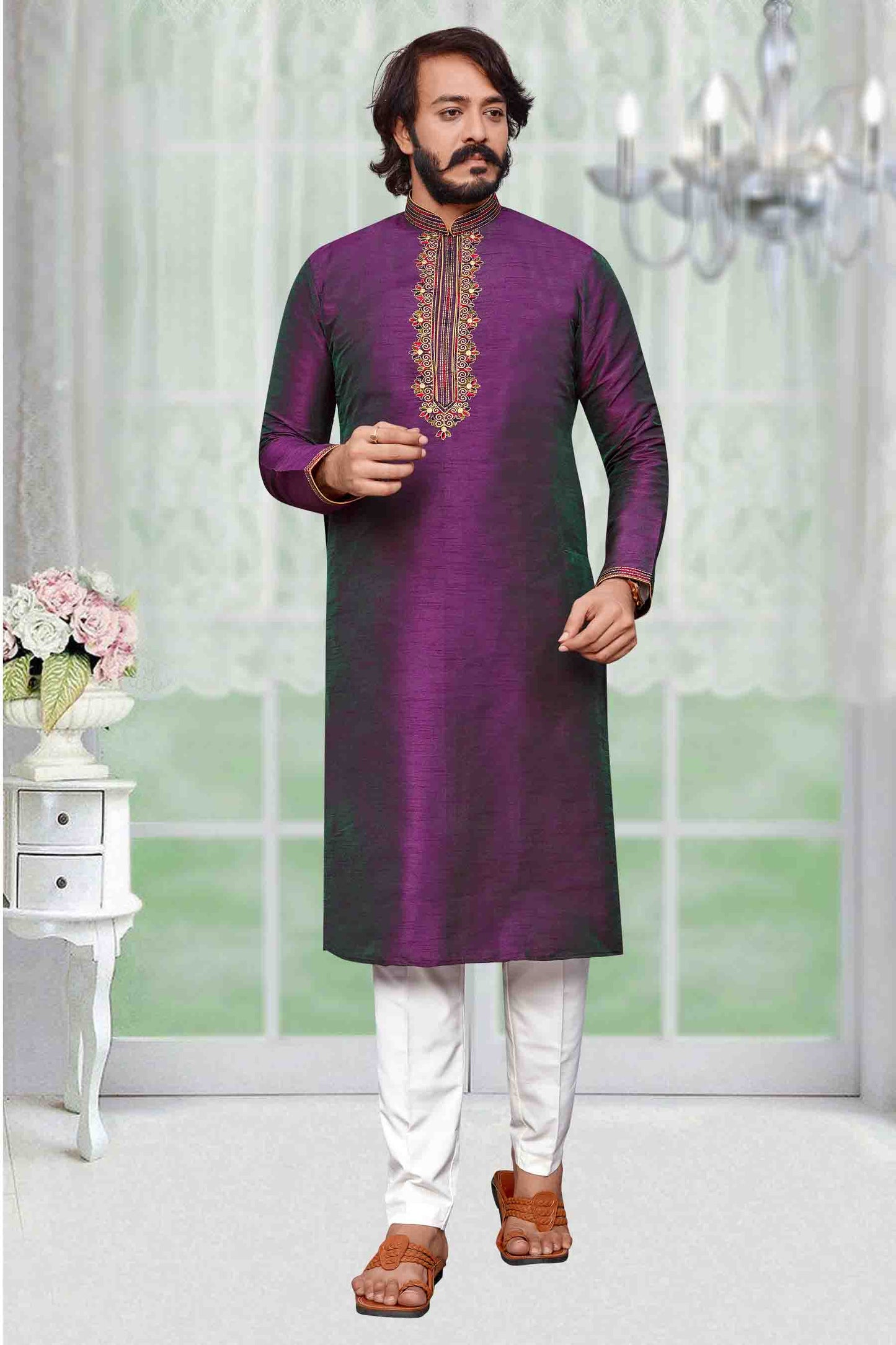 Purple Colour Kurta Pajama In Art Silk VSKP1210104