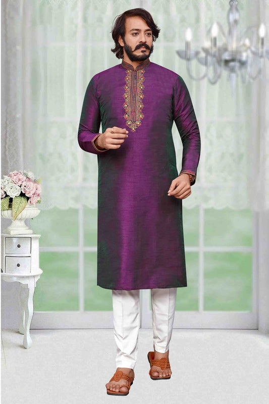 Purple Colour Kurta Pajama In Art Silk VSKP1210104