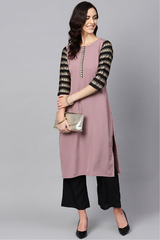 Purple Colour Plus Size Crepe Kurti VSKR1060190