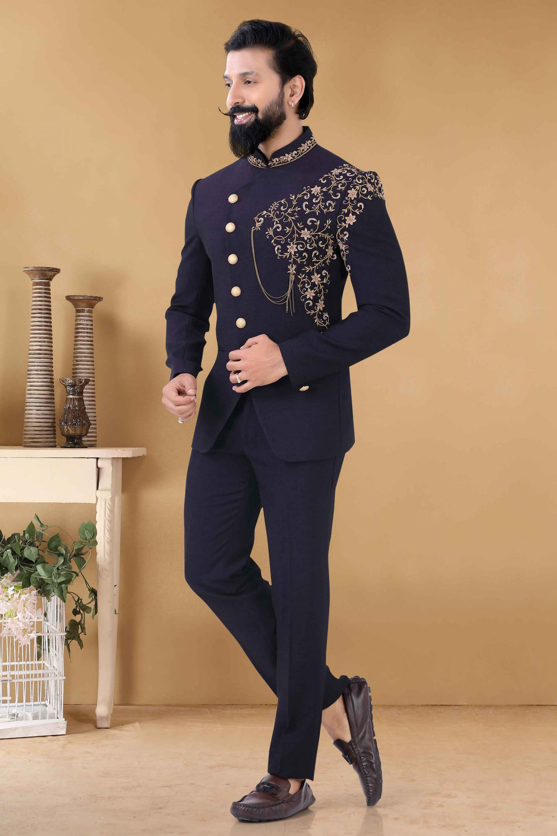 Purple Colour Rayon Jodhpuri Suit VSSH1130015