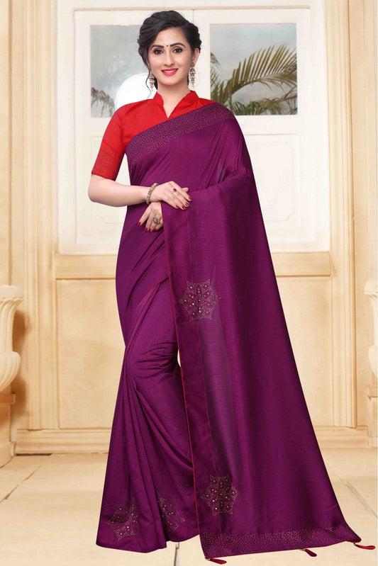 Purple Colour Vichitra Silk Designer Saree VSSD1120618