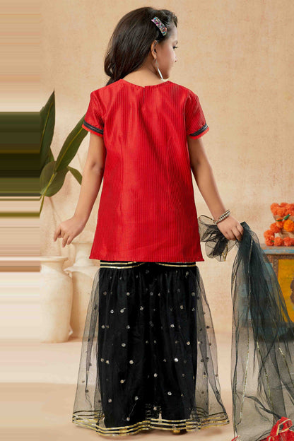 Red Colour Art Silk Sharara Suit VSGW1070751