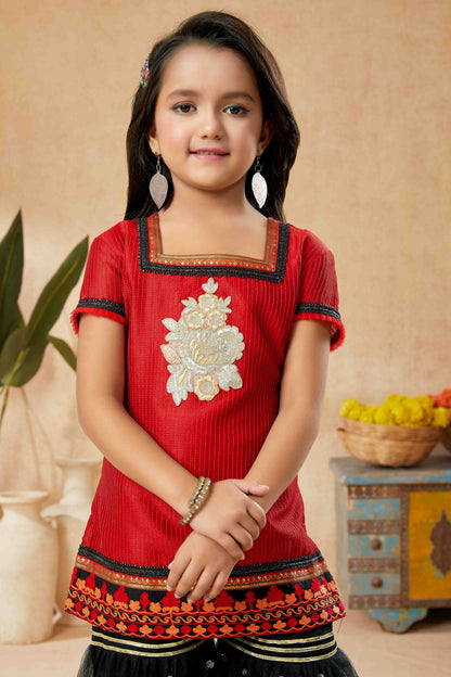 Red Colour Art Silk Sharara Suit VSGW1070751