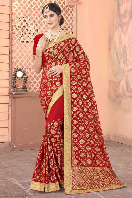 Red Colour Georgette Designer Saree VSSD1090186