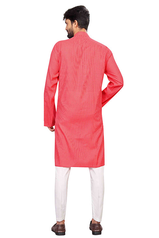 Red Colour Kurta Pajama In Cotton VSKP1210194
