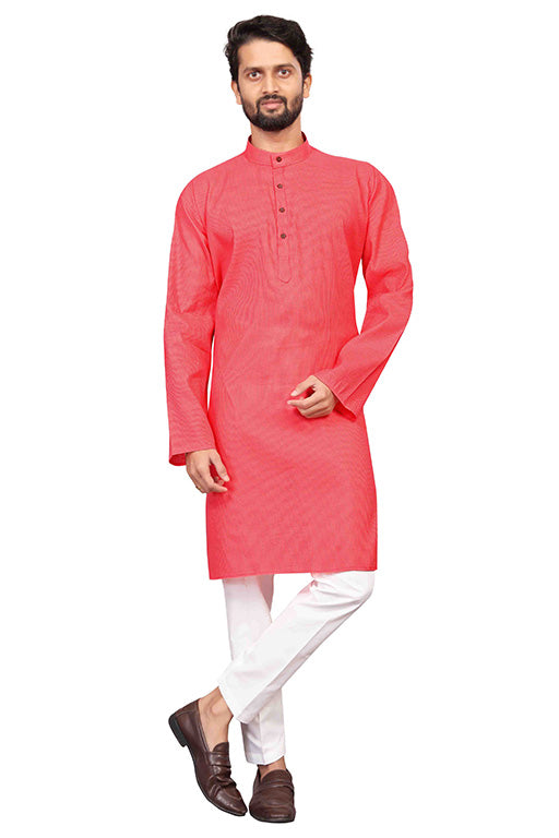 Red Colour Kurta Pajama In Cotton VSKP1210194