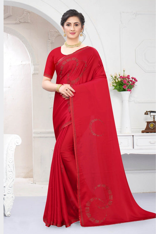 Red Colour Satin Designer Saree VSSD1120665