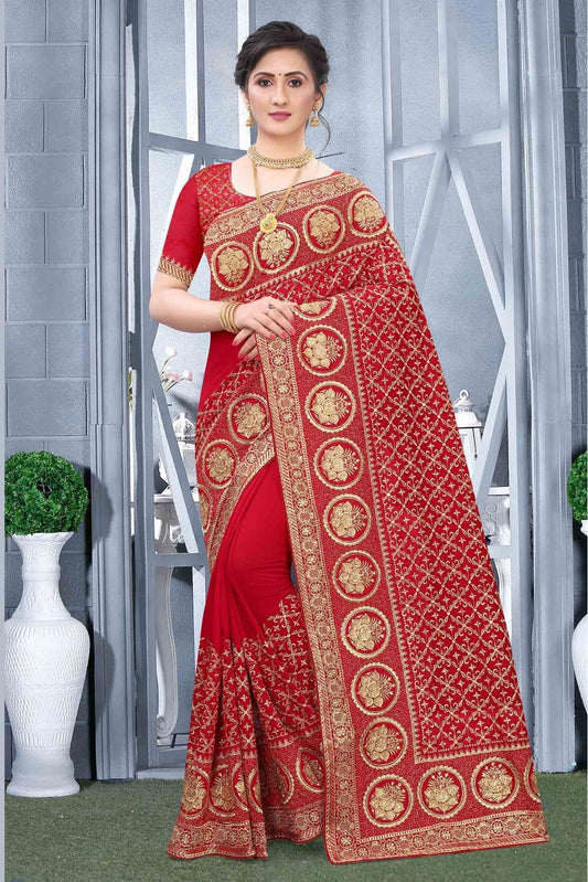 Red Colour Vichitra Silk Designer Saree VSSD1090165