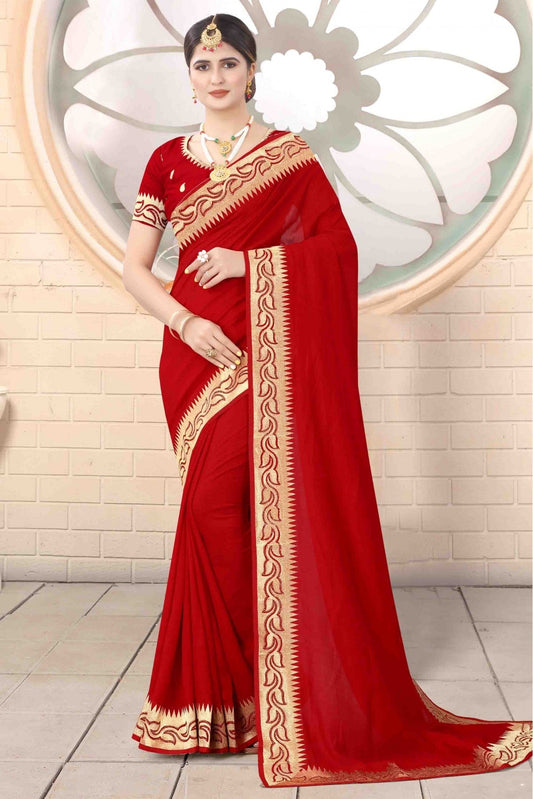 Red Colour Vichitra Silk Designer Saree VSSD1120732
