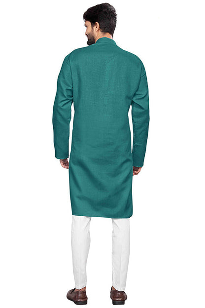 Sea Green Colour Kurta Pajama In Cotton VSKP1210215