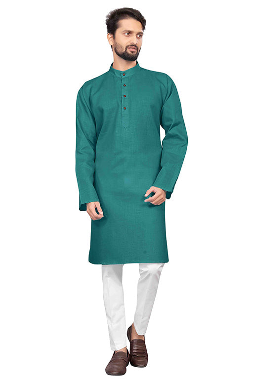 Sea Green Colour Kurta Pajama In Cotton VSKP1210215