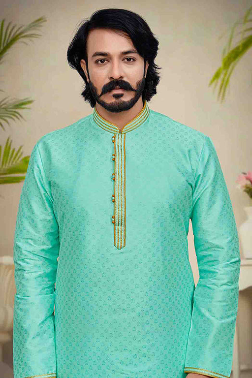 Sea Green Colour Kurta Pajama In Silk VSKP1210239