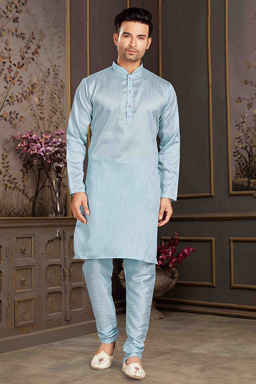 Sky Blue Colour Kurta Pajama In Silk Mastani VSKP1210161