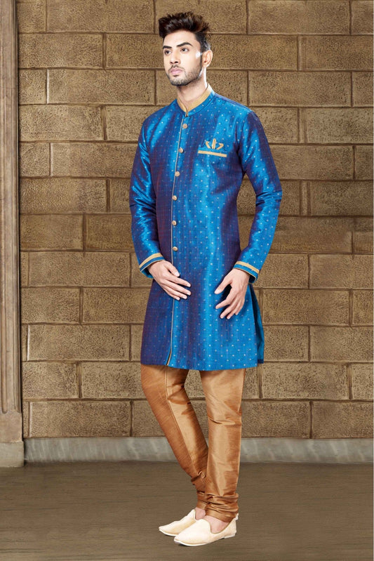 Sky Blue Colour Silk Indo Western VSSH1040204