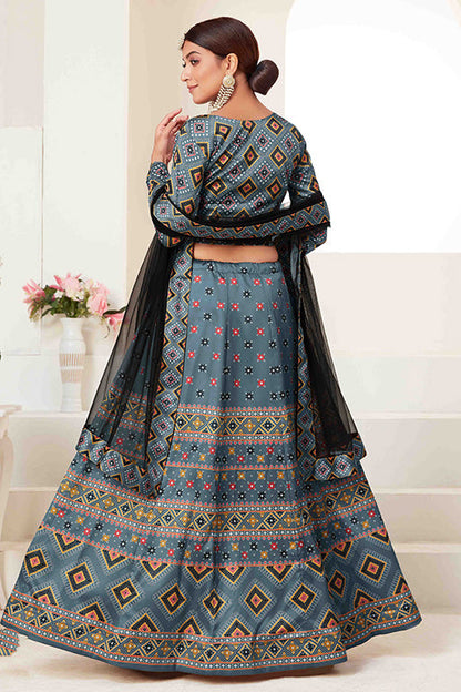 Slate Blue Colour Silk Designer Lehenga Choli VSLC1240089