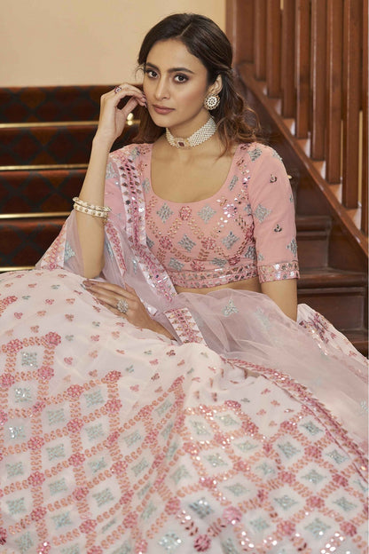 White Colour Georgette Gota Patti Work Lehenga Choli VSLC1150094