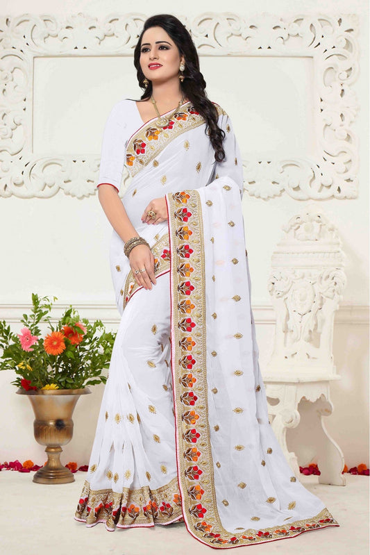 White Colour Georgette Saree VSSD1120414