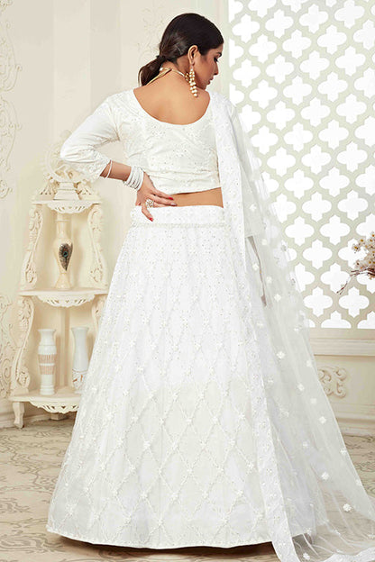 White Colour Net Designer Lehenga Choli VSLC1240034