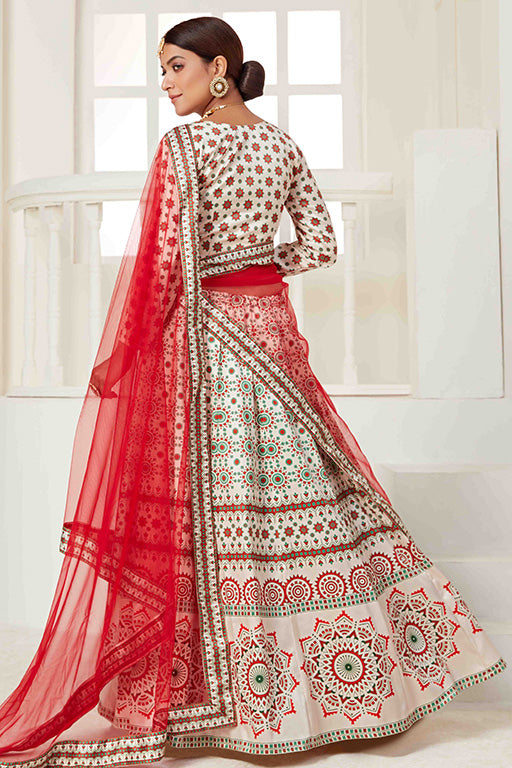 White Colour Silk Designer Lehenga Choli VSLC1240092