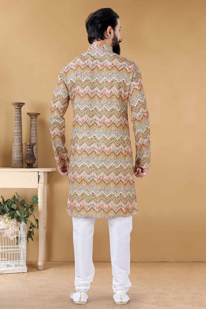 Yellow Colour Cotton Kurta Pajama VSKP1130079